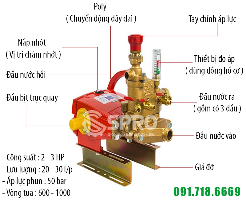 đầu bơm rửa xe Cro-King C-30A