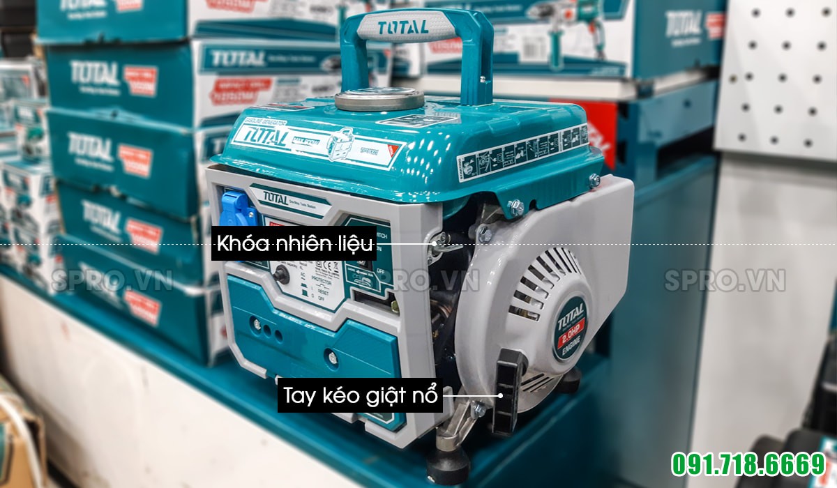 Tay kéo máy phát điện chạy xăng Total TP18001