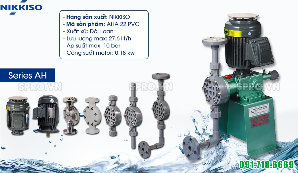 Bơm định lượng hóa chất Nikkiso AHA 22 PVC