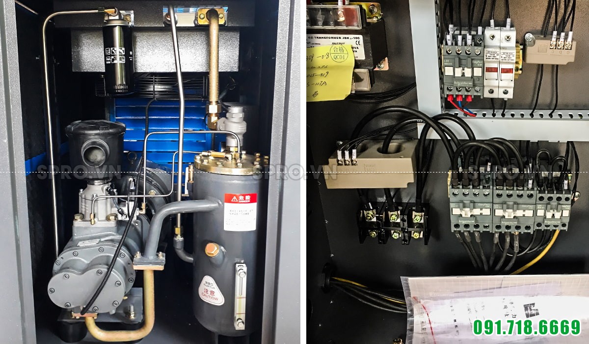 Cấu tạo Bên trong Máy nén khí trục vít 20HP giá rẻ PEGASUS TMPM20A 15kw giá rẻ