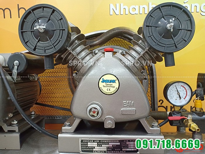 đầu nén Máy nén khí piston 2HP 1 cấp Jaguar EV51H100 - Dung tích 100L