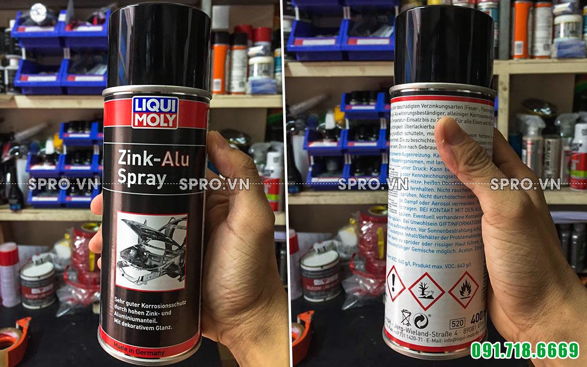  Mạ kẽm lạnh chống rỉ LIQUI MOLY Zinc Aluminum Spray 1640