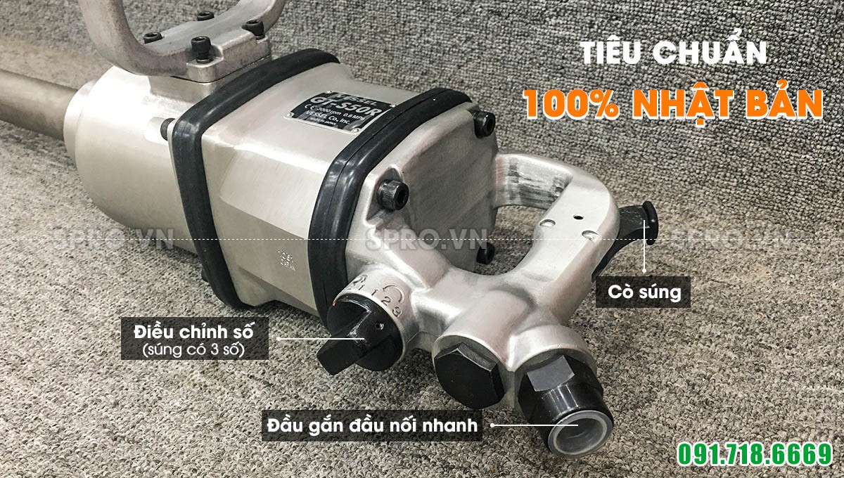 súng bắn bu lông xe tải lớn 1 inch vessel gt-s50r