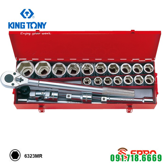 Bộ khẩu tuýp lục giác 23 chi tiết Kingtony 6323MR 3/4