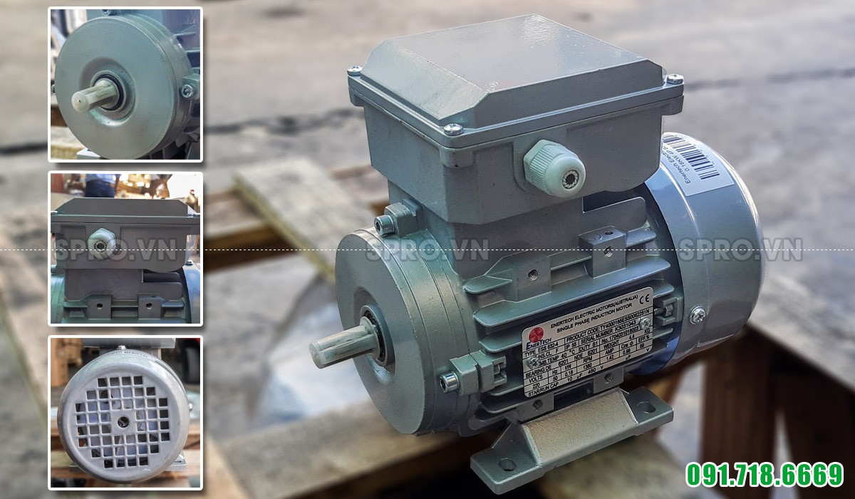 Thiết kế động cơ mô tơ điện Enertech ESS632-4 1 pha công suất 0.25Hp