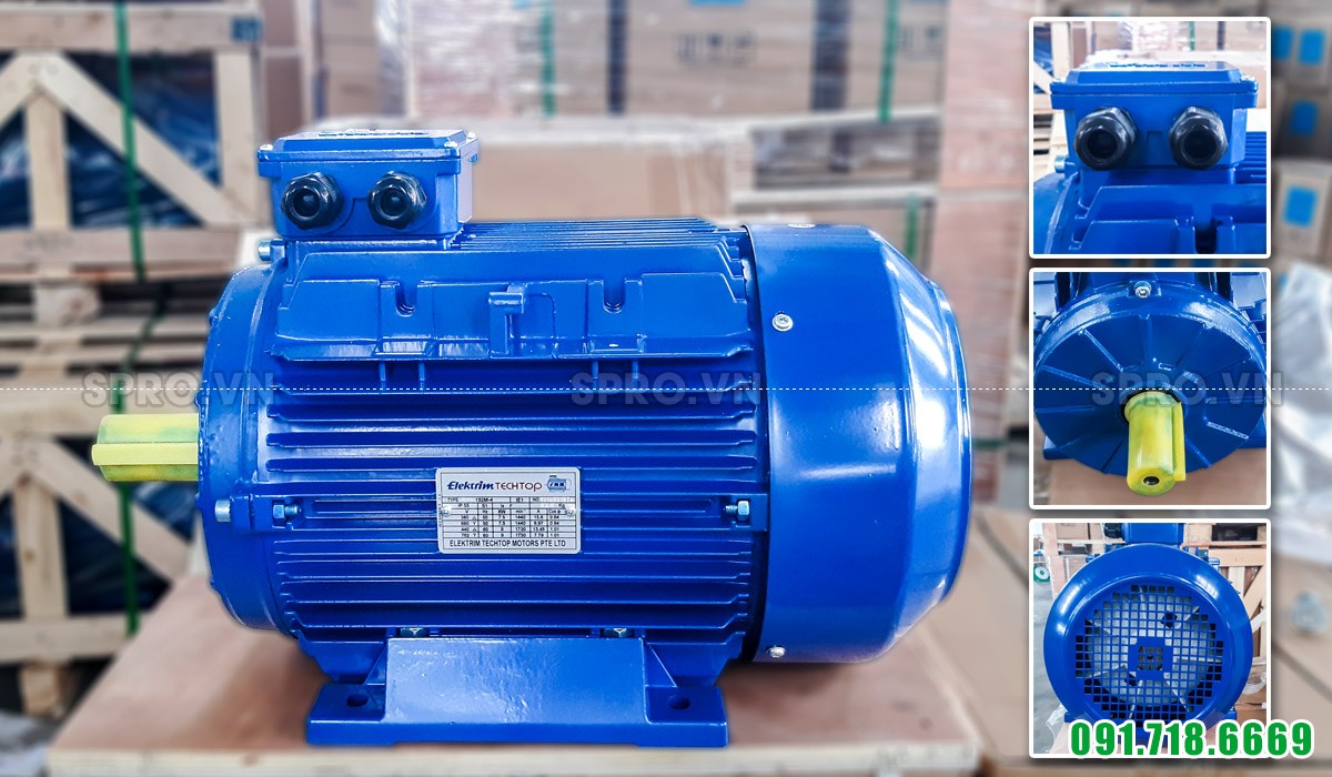 Thiết kế động cơ điện motor Elektrim EM160M-4 3 pha công suất 15 HP