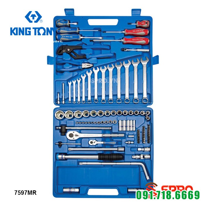 Bộ khẩu tuýp lục giác Kingtony 7597MR - 97 chi tiết,1/4'' và 1/2'' 