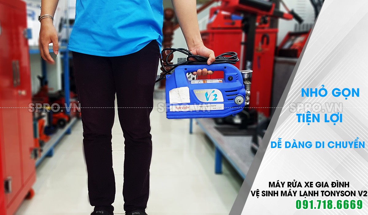 máy rửa xe gia đình, vệ sinh máy lạnh Tonyson V2