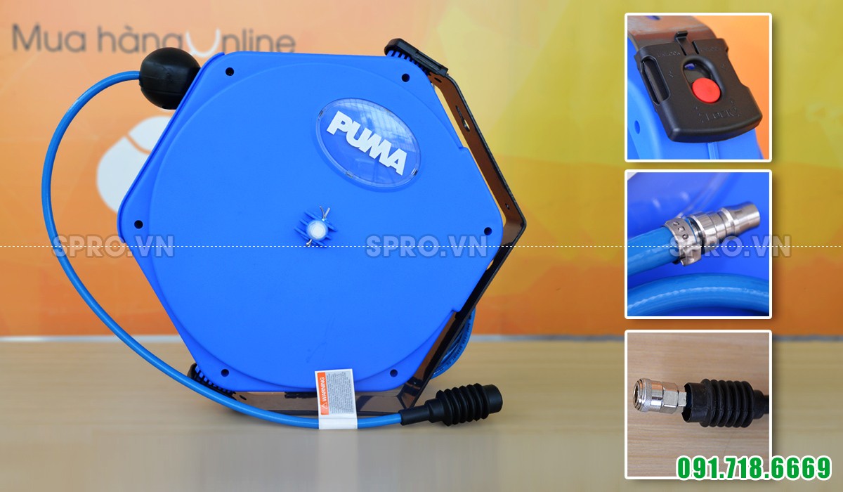 Dây hơi ròng rọc vỏ nhựa tự rút PUMA PM10-20LA dài 20 m