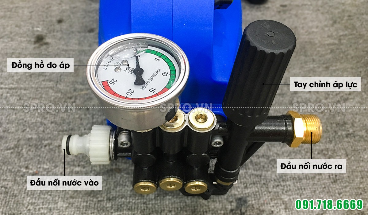 Cấu tạo máy phun xịt rửa mini, rửa xe gia đình Tonyson V9