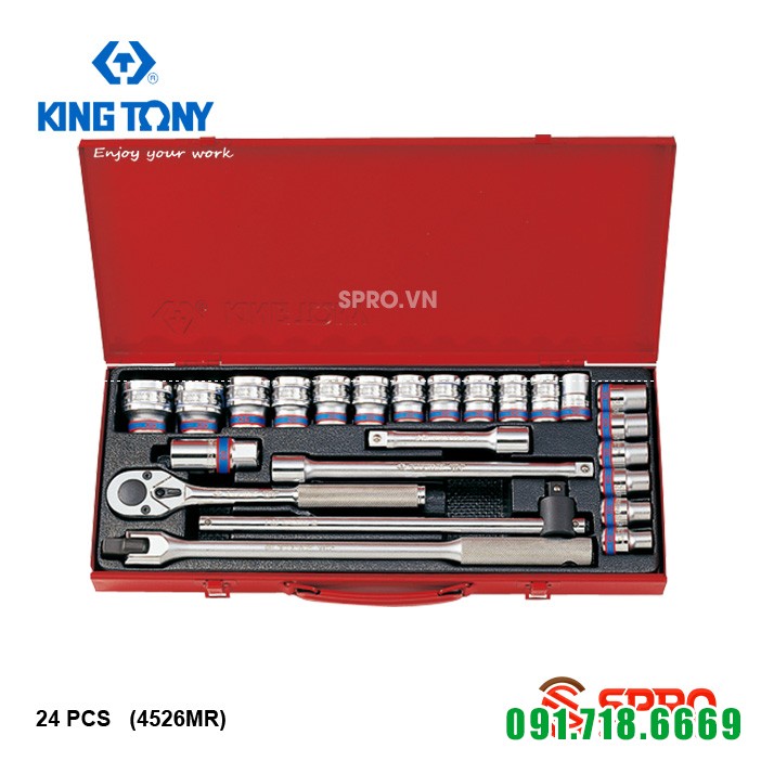 Bộ khẩu tuýp lục giác Kingtony 24 chi tiết 4526MR 1/2