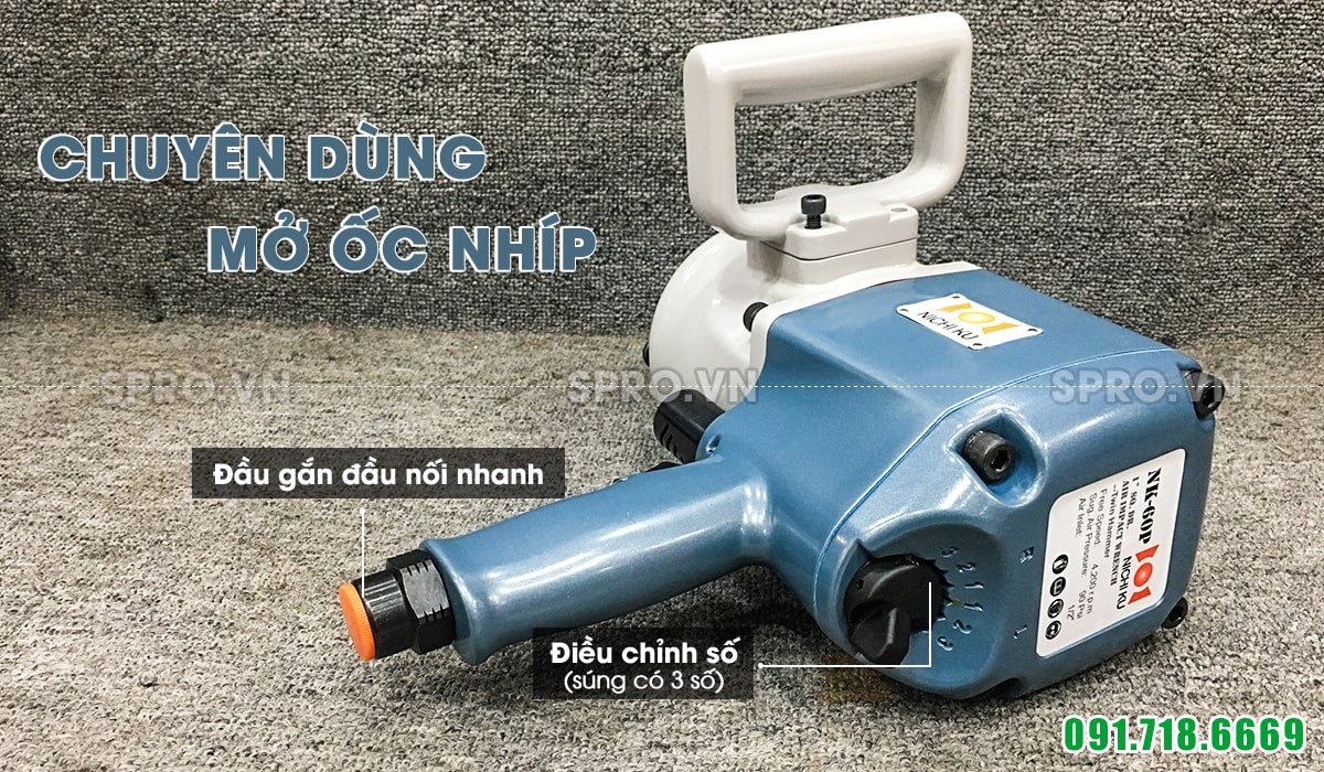 súng xiết bu lông 1 inch chuyên làm nhíp nichiku nk60p