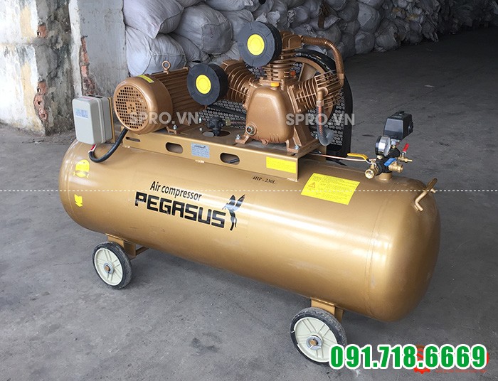 Máy nén khí 4HP giá rẻ Pegasus TM-V-0.36/12.5-230-380 Dung tích 230L