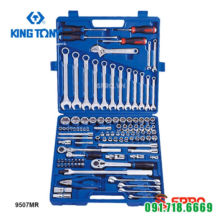 Bộ khẩu tuýp Kingtony 9507MR - 107 chi tiết, 1/4'', 3/8'' và 1/2'' (HỆ MÉT)