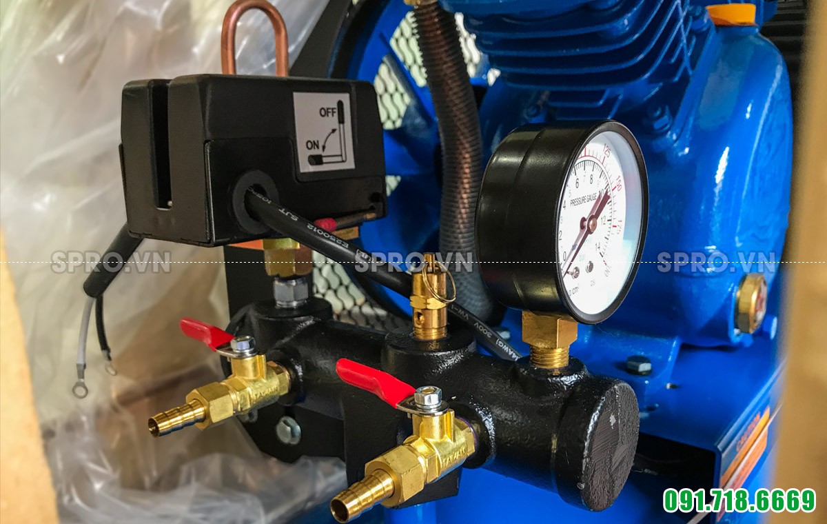 Cụm điều áp máy nén khí Đài Loan 1HP Puma PK1090 bình chứa 90 lít