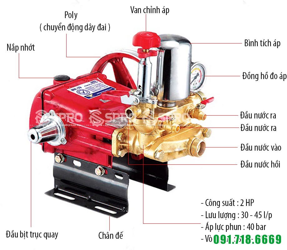đầu bơm rửa xe Motokawa MK-39