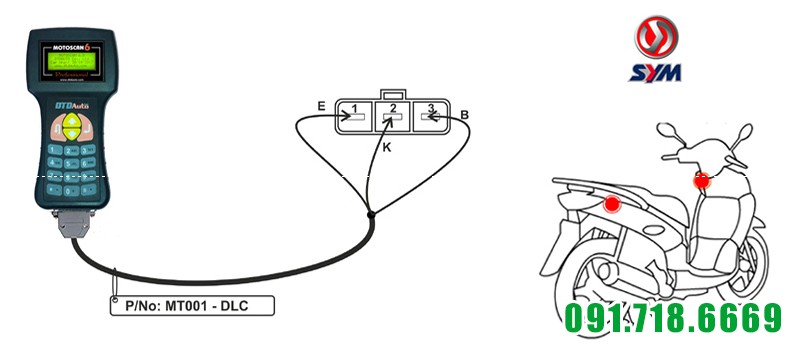 Sơ đồ nối dây và vị trí giắc chẩn đoán (DLC) xe SYM