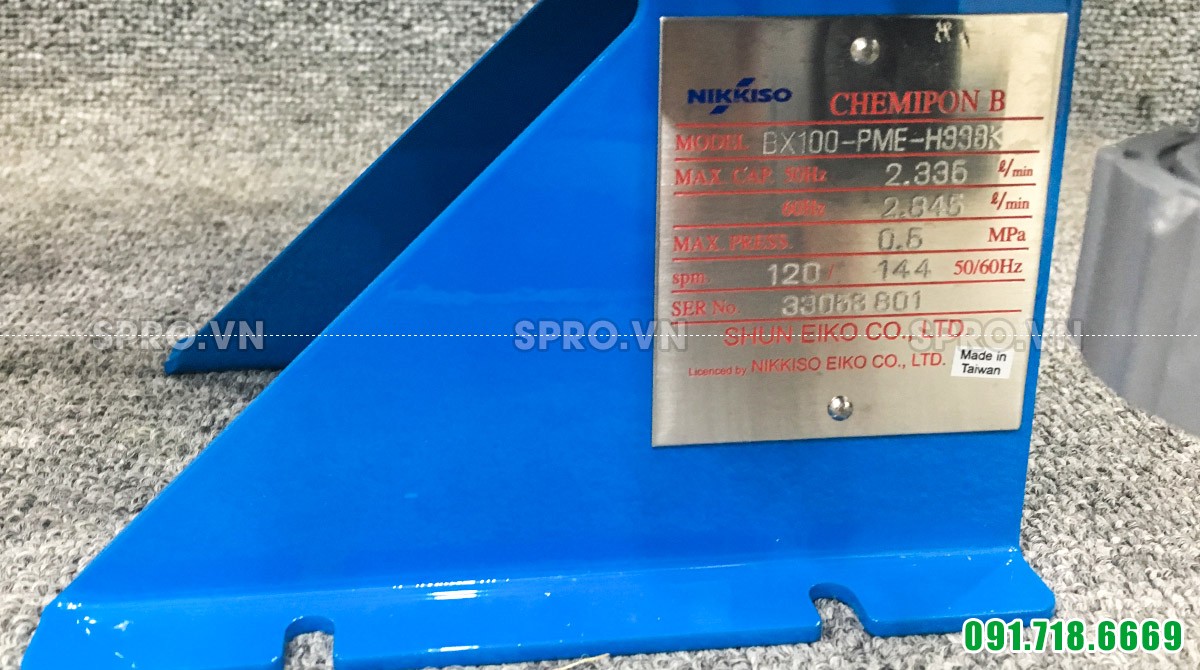 Thông số kỹ thuật bơm định lượng Nikkiso BX100 PME H338K