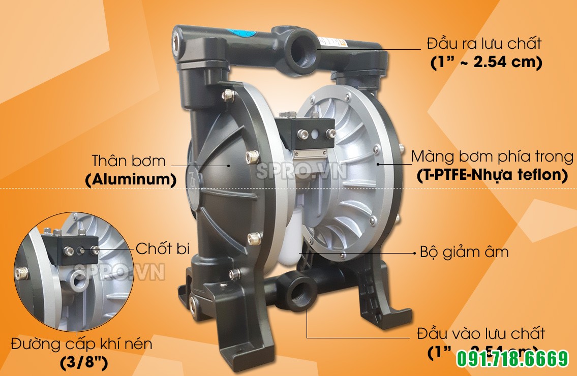 Máy bơm màng khí nén Đài loan DS10