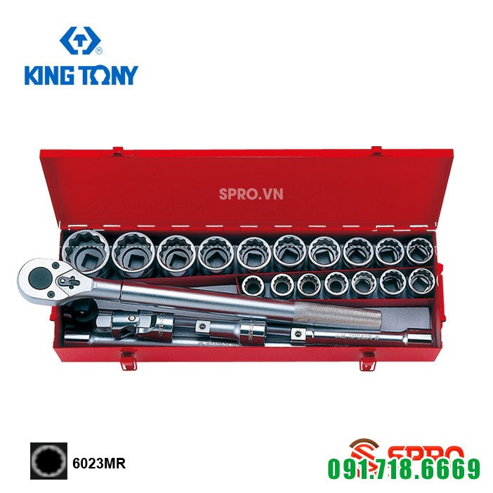 Bộ khẩu tuýp hoa thị 23 chi tiết Kingtony 6023MR 3/4