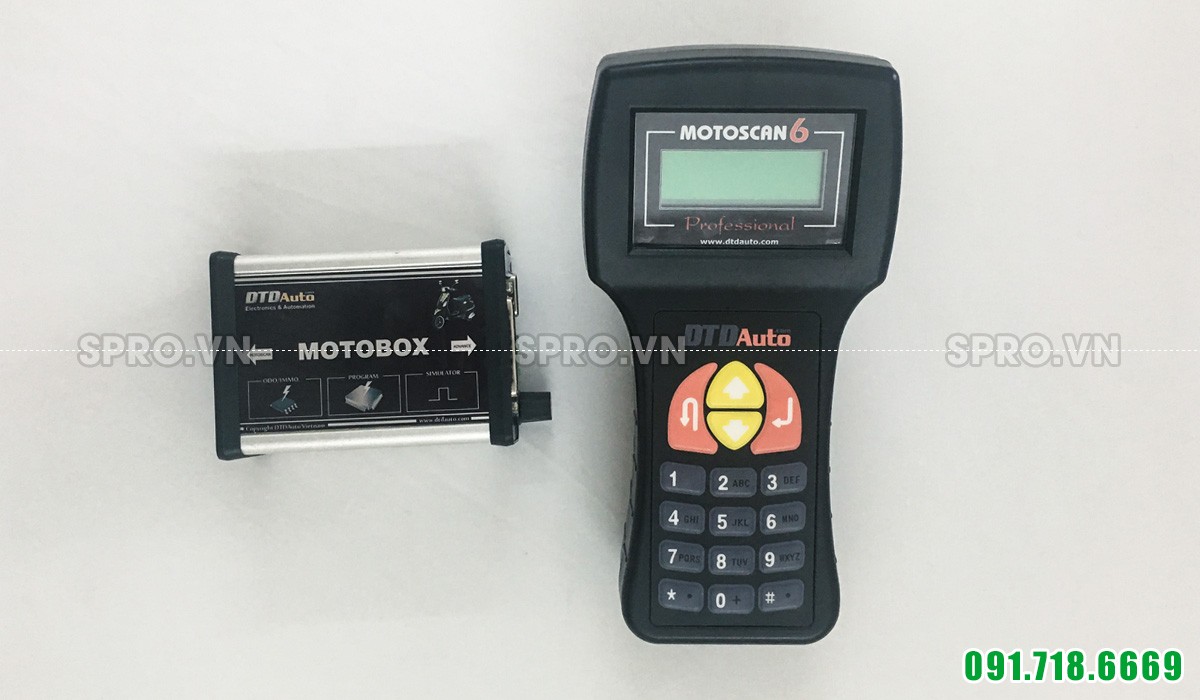 máy chuẩn đoán lỗi xe máy motoscan 6.3 và phụ kiện motobox