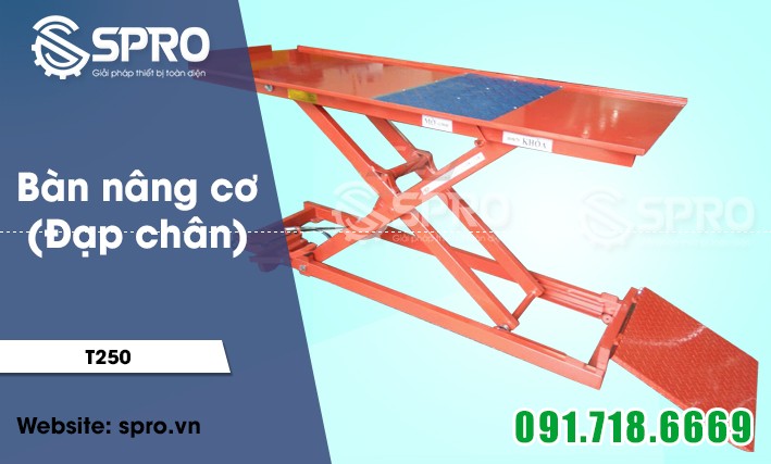Bàn nâng cơ, bàn nâng xe máy đạp chân T250
