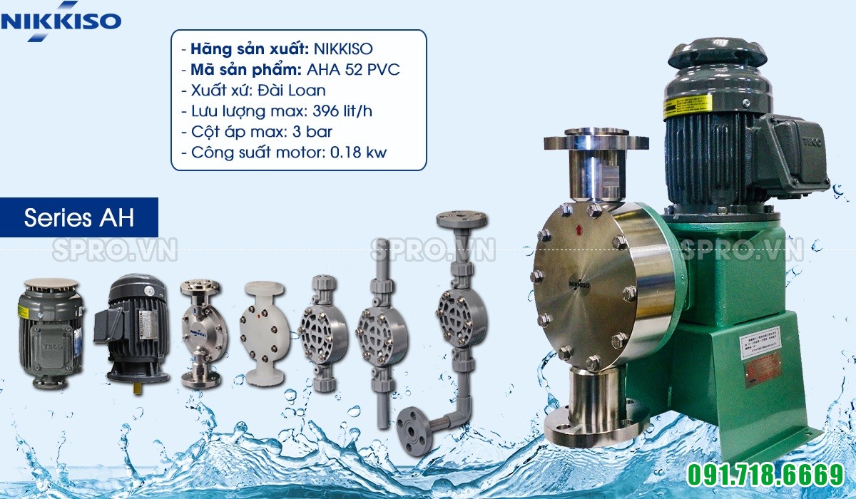 Bơm định lượng hóa chất Nikkiso AHA 52 PVC