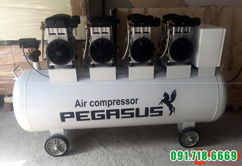 Máy bơm hơi không dầu 6HP Pegasus TM-OF1100X4-300L - Dung tích 300L