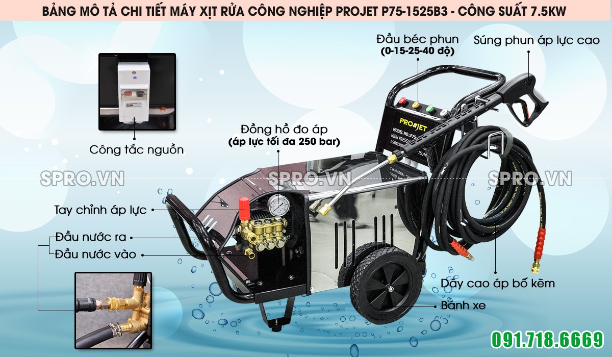 Hình ảnh: Máy rửa xe cao áp Projet P75-1525B3