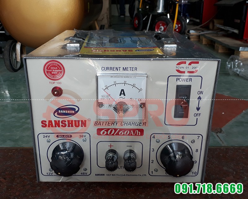 Máy sạc bình ắc quy xe máy Sanshun 60A - Bộ nạp bình ắc quy 60A