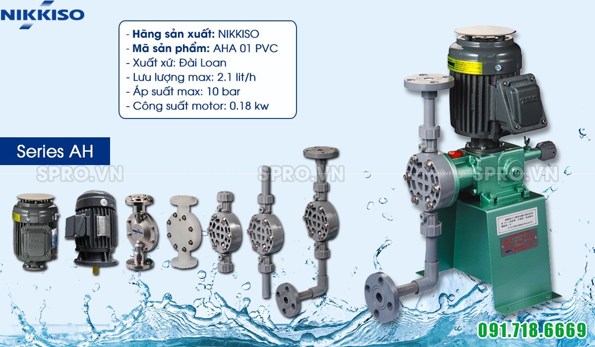 Bơm đình lượng hóa chất Nikkiso AHA 01 PVC