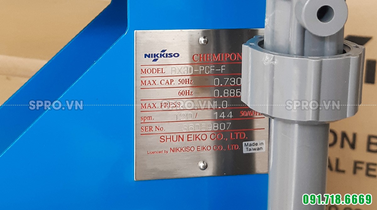 Thông số kỹ thuật bơm định lượng Nikkiso BX30 PCF F