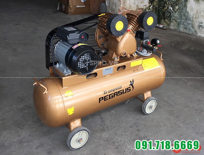 máy bơm hơi giá rẻ, Máy nén khí 3HP PEGASUS TM-V-0.25/8-70 bình chứa 70 lít
