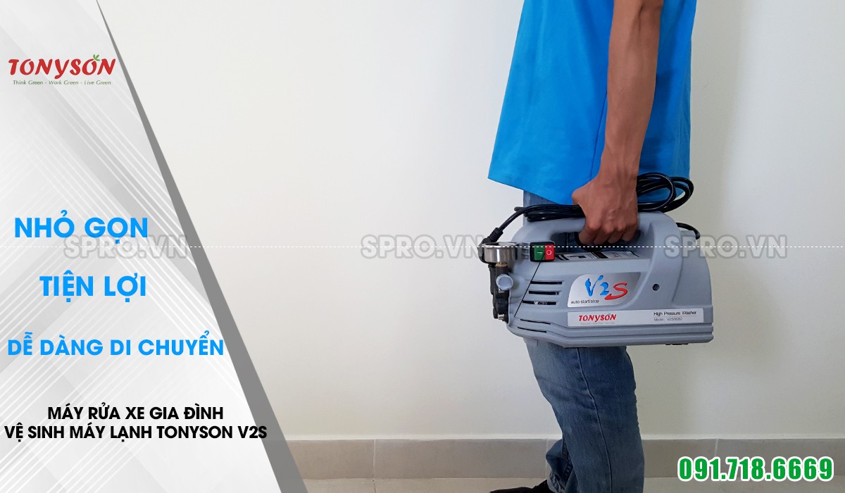 Máy rửa xe gia đình, vệ sinh máy lạnh Tonyson V2S