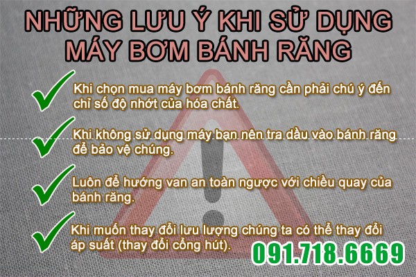 Những lưu ý khi sử dụng máy bơm bánh răng bomnhapkhau.com.vn khuyên bạn