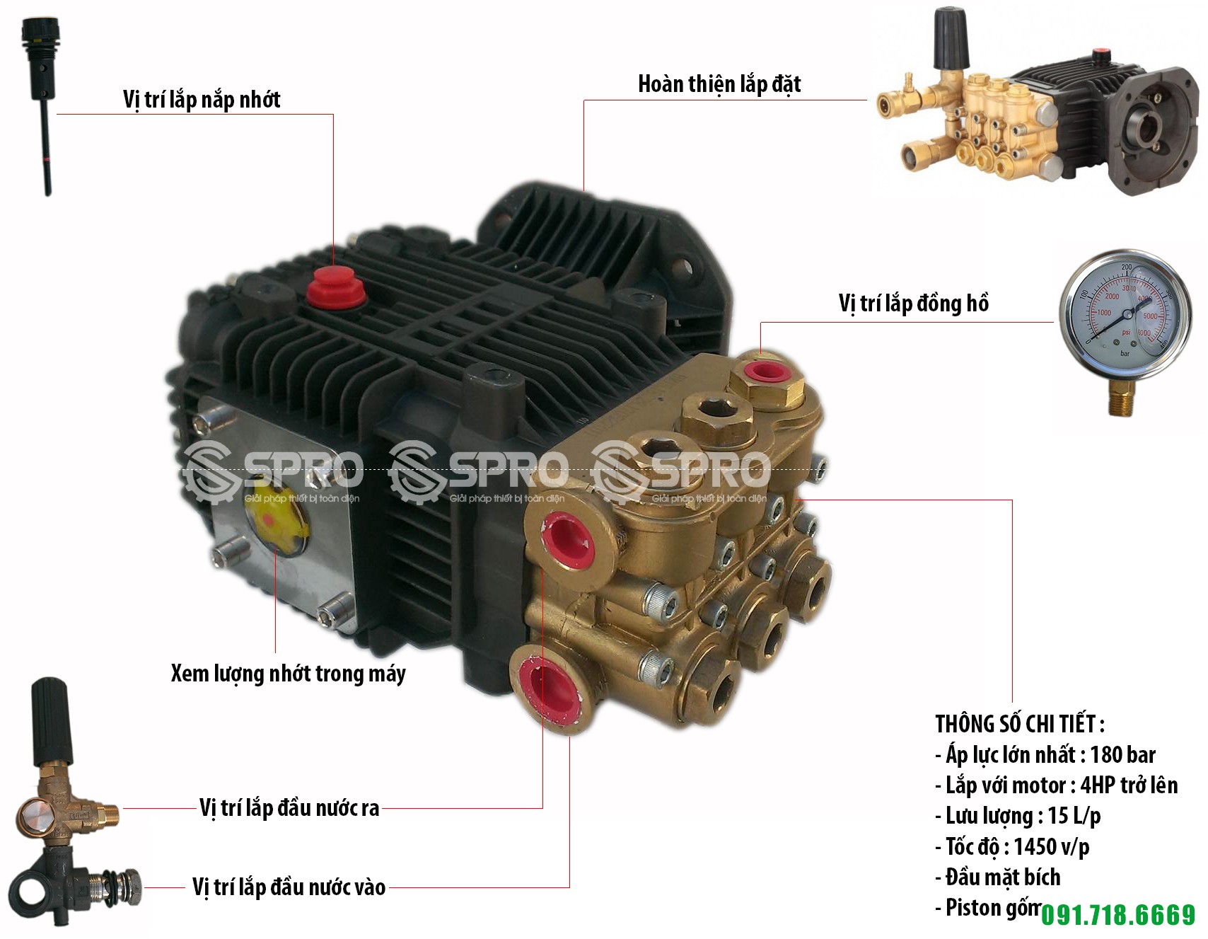 Đầu bơm cao áp BM15.18C hay Đầu bơm áp lực cao Projet