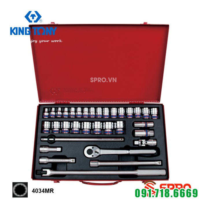 Bộ khẩu tuýp hoa thị Kingtony 4034MR - 33 chi tiết 1/2
