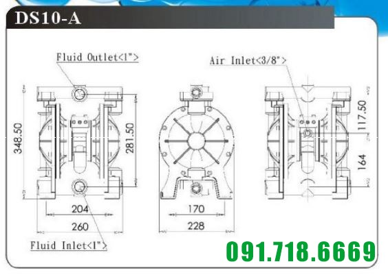 Bản vẽ máy bơm màng DS10