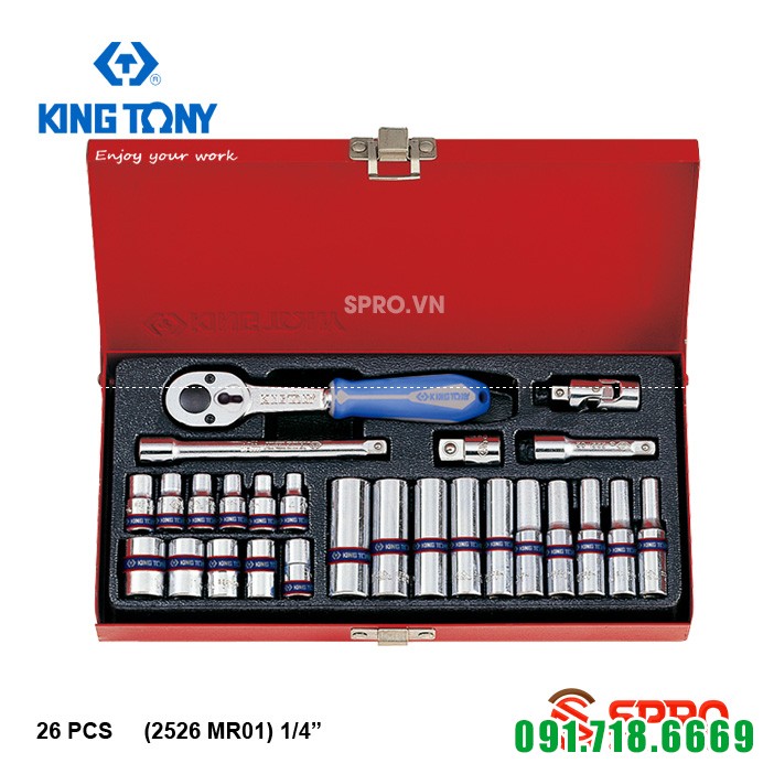 Bộ khẩu tuýp lục giác 26 chi tiết Kingtony 2526MR 1/4