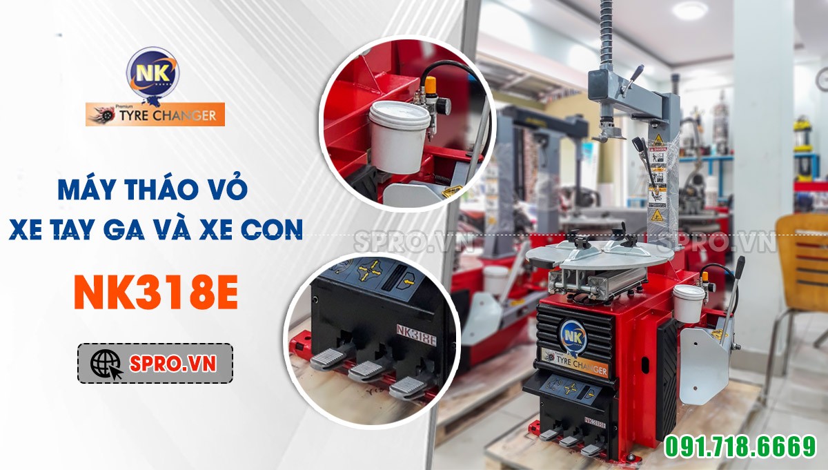 máy tháo vỏ xe tay ga ô tô du lịch nk318e của pháp