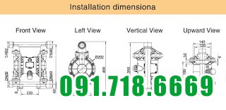 Cấu trúc máy bơm màng khí nén Godo QBY3-40P316FFF