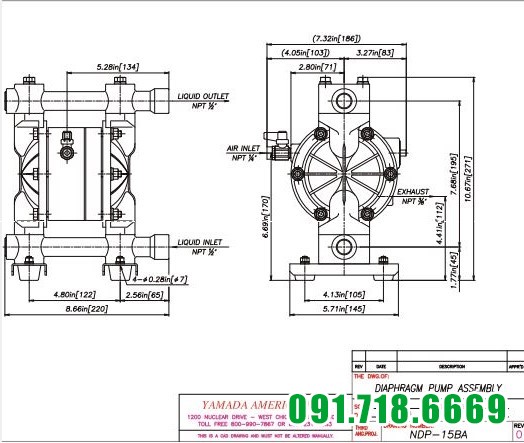bản vẽ kỹ thuật Yamada NDP-15 BAN