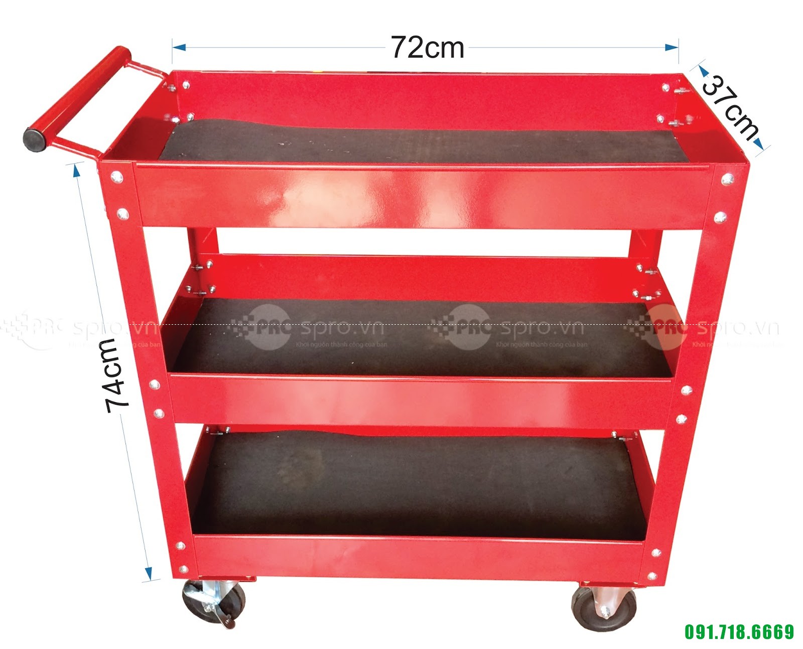 Xe đẩy đựng dụng cụ 3 ngăn XDC3N, xe đẩy đựng đồ nghề