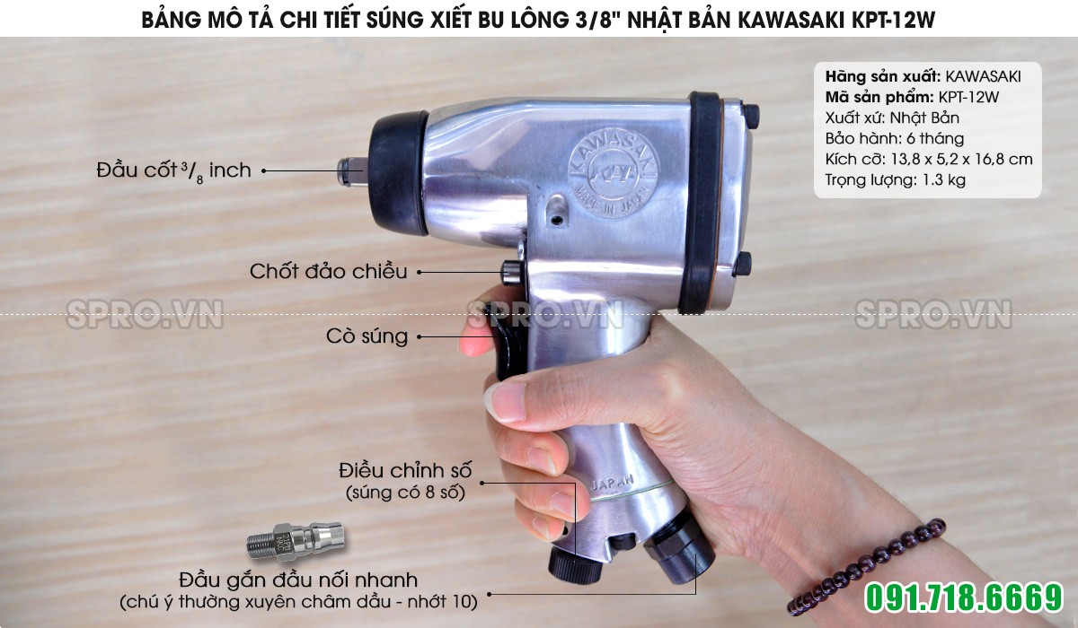  Súng xiết bu lông 3/8