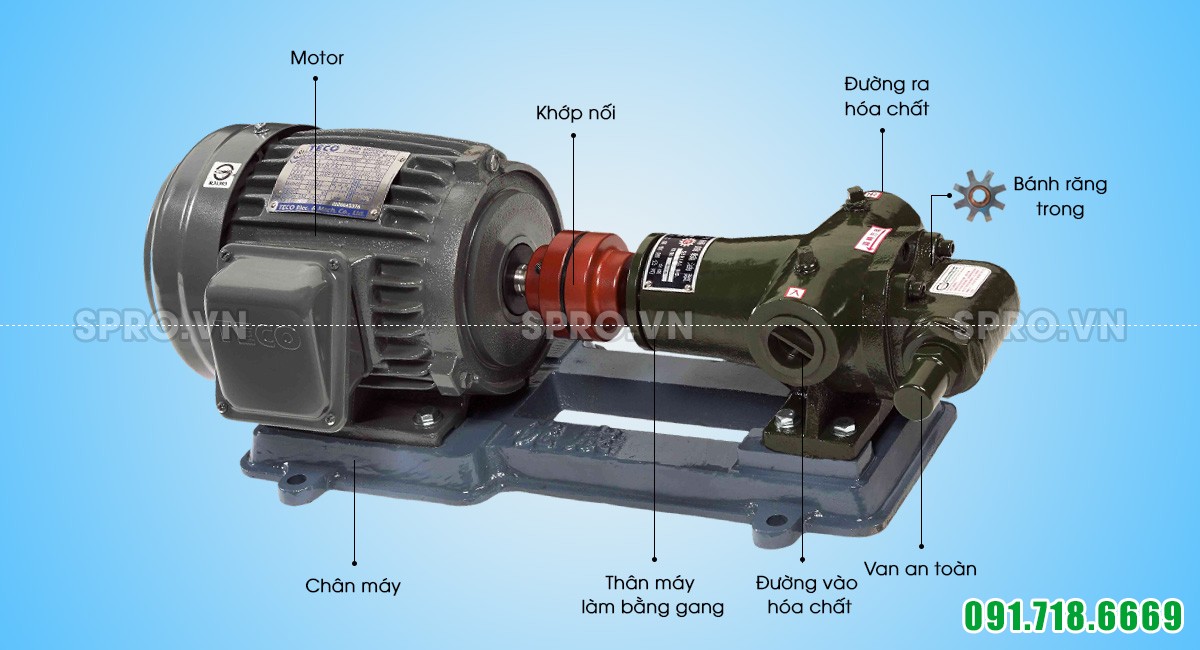 Cấu tạo cơ bản của máy bơm bánh răng GG195
