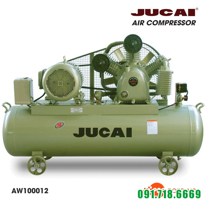 máy bơm hơi, Máy nén khí Jucai 15HP 2 cấp AW100012 - Dung tích bình 500L