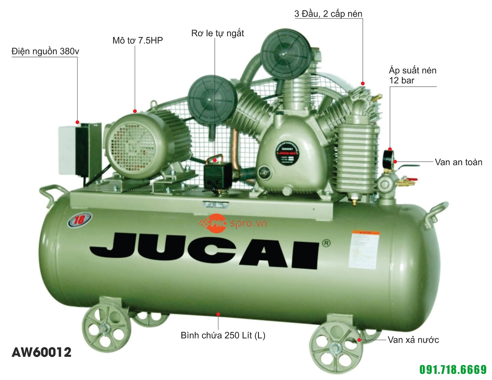 máy nén khí nhập khẩu jucai