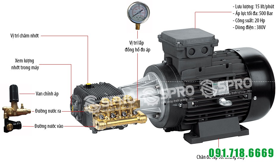 Cách ráp máy rửa xe siêu cao áp AR HSHP 15.50 ET
