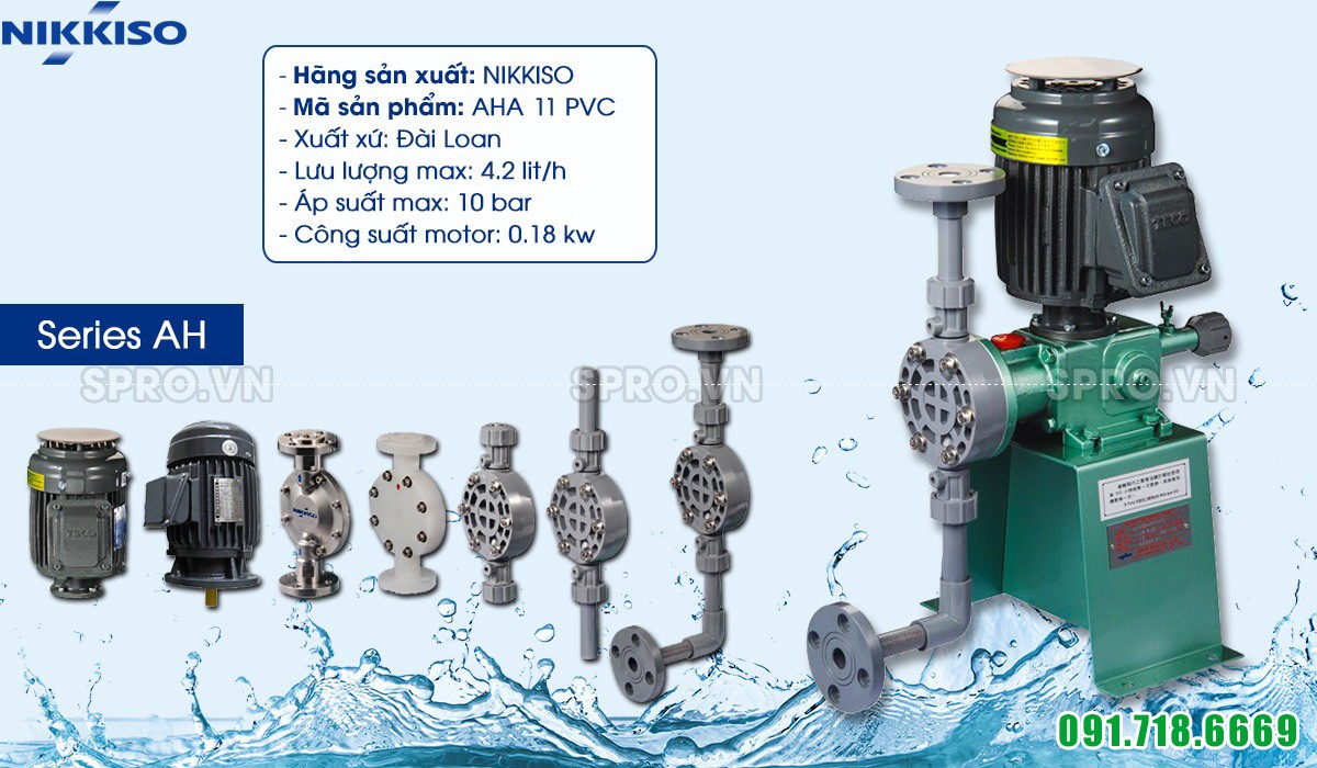 Bơm định lượng hóa chất Nikkiso AHA 11 PVC