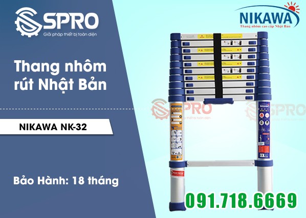 Thang nhôm rút nhật bản nikawa 3m2
